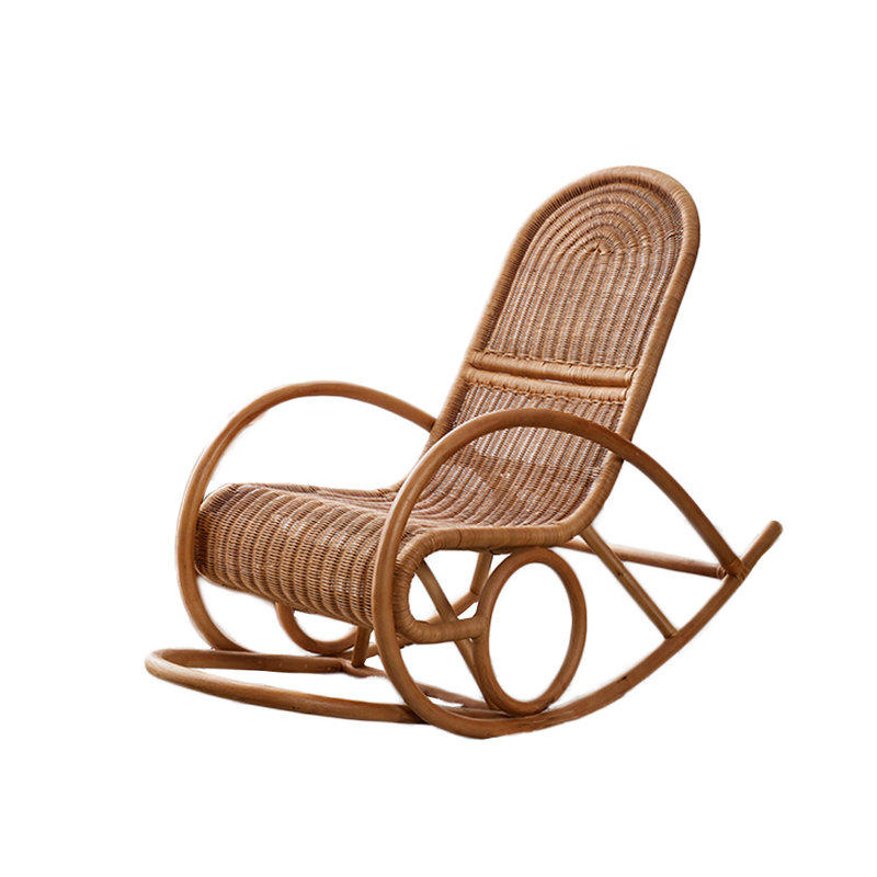 Chaise berçante en rotin naturel