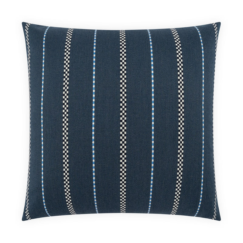 Linger Outdoor Throw Pillow, Indigo, Square 22"