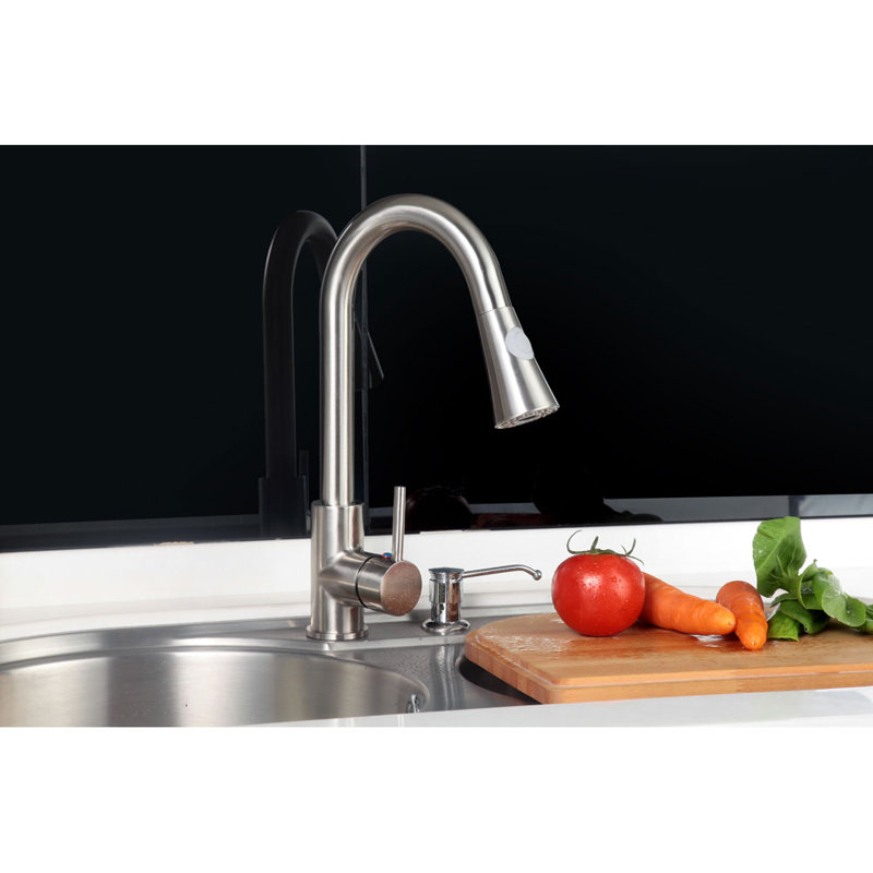 Pull Down Single Handle Kitchen Faucet, Brushed Nickel