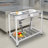 32.7X17.3X30.3” Double Bowl Kitchen Sink with Drainboard & Faucet Hole
