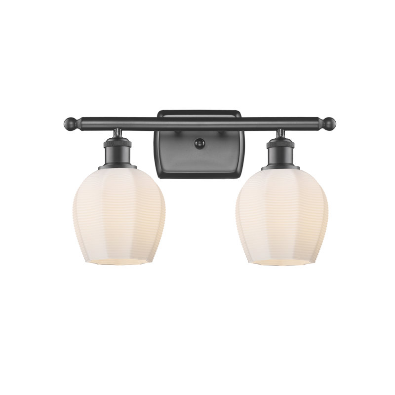 Éclairage pour meuble-lavabo à 2 lumières à intensité variable Annastaziah, Bronze huilé