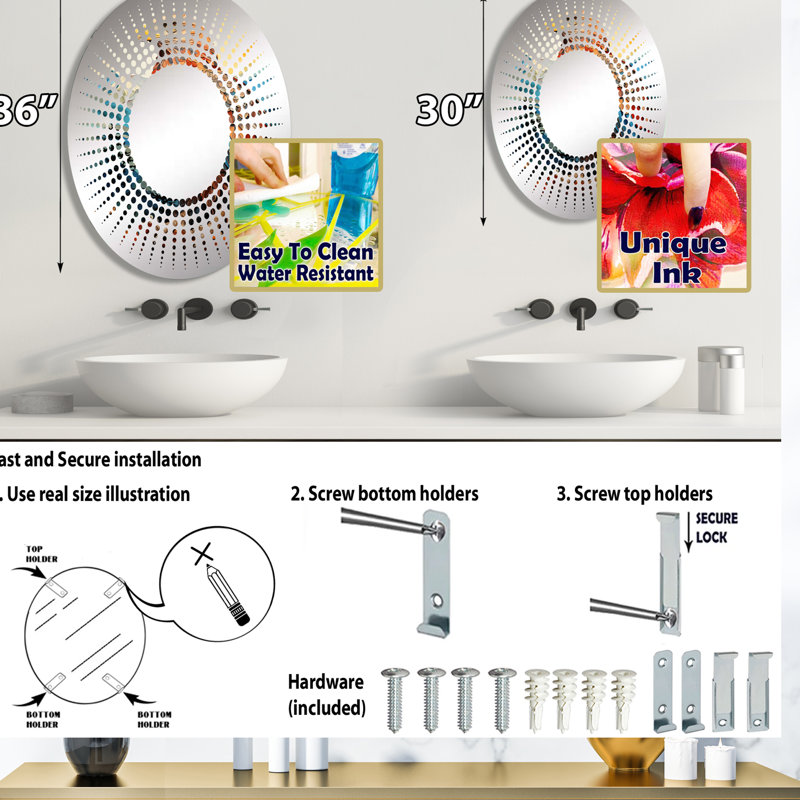 Native Spirit of Thunderbird - Miroir décoratif Starburst-MIR117078-Ovale, L 20 po x H 30 po