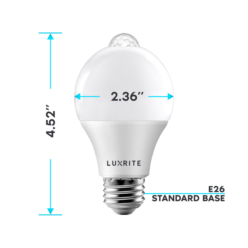 9 watts (équivalent à 60 watts), DEL A19, ampoule à capteur de mouvement, culot E26 / moyen (standard), 5000 K