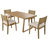 Multi-Person Outdoor Acacia Wood Dining Table And Chair Set, Thick Cushions, Suitable For Balcony, Vourtyard, And Garden.-430375970-430375968