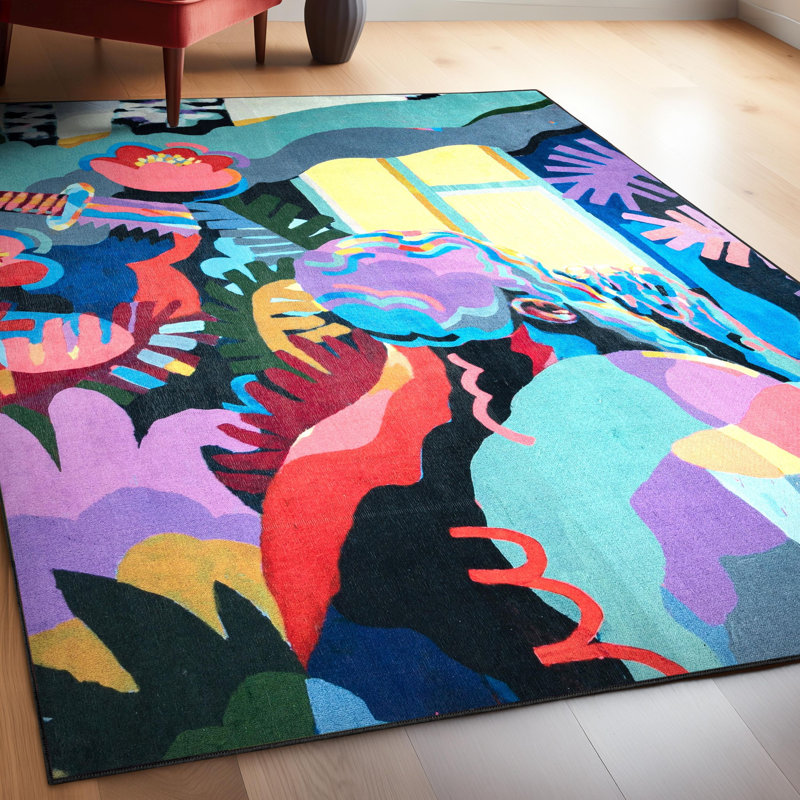 Well Woven x Misha Tyutyunik The Sunday Jungle Collection Home Abstract Multi Area Rug, Rectangle 5'3" x 7'3"