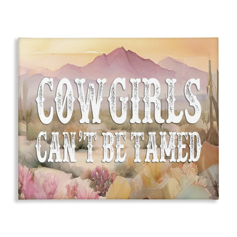 Art mural sur toile "Cowgirls", par lettrage et doublure br-348_CN, H 16 po x l 20 po