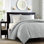 Courtepointe réversible grise pour lit très grand / très grand lit - rembourrage 100% microfibre de coton chaud pré-lavé de style maison de campagne, l'attrait visuel rehausse l'apparence de la chambre à coucher