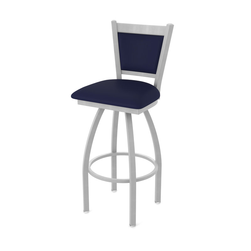 Tabouret pivotant Hadleigh, Tabouret de comptoir (siège d'une hauteur de 25 p, Nickel anodisé, Vinyle - crépuscule Canter