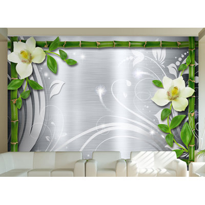 Bamboo and Two Orchids 2.80m x 400cm Wallpaper