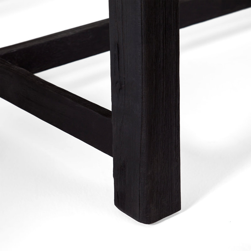 Banc d'extérieur en bois d'acacia, Gris / Noir