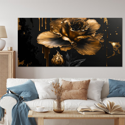 Noir et doré Glaïeul III - Glaïeul, art mural