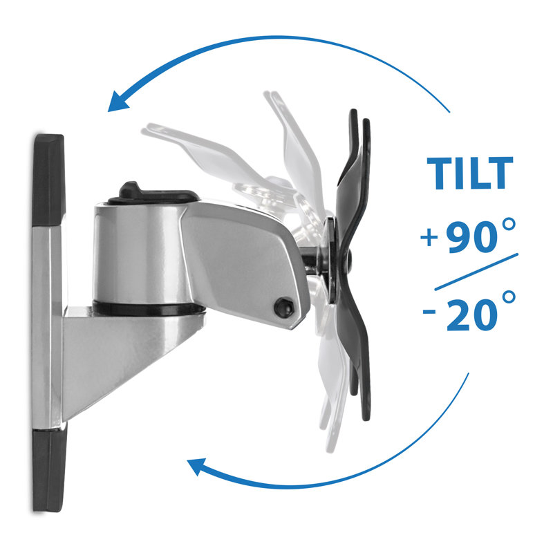 Silver and Black Aluminum Wall Mount Monitor Arm
