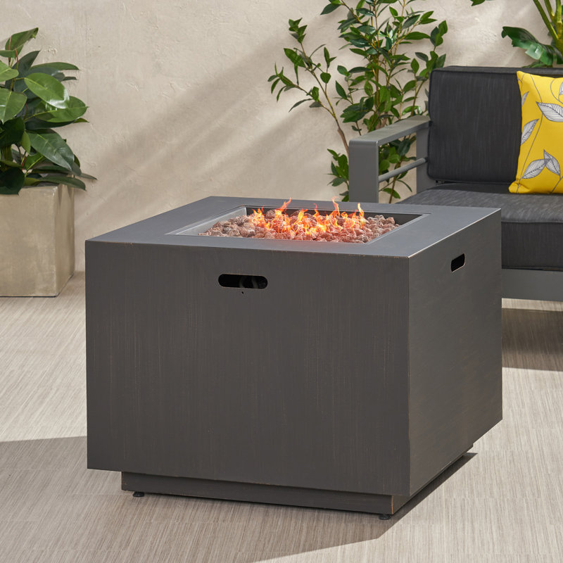 Outdoor Iron Square Propane Fire Pit