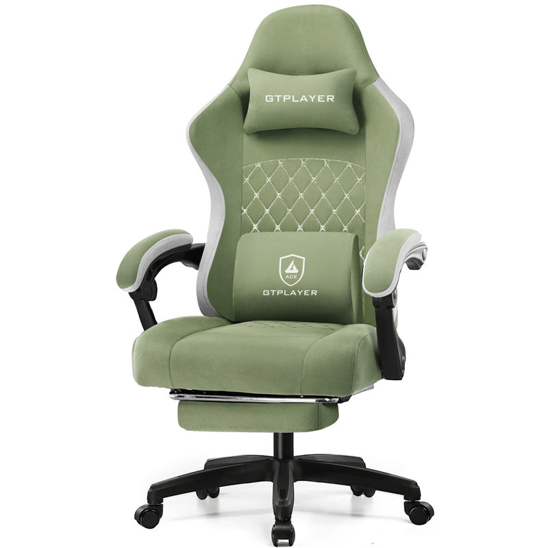 Gaming Chair, Ergonomic Computer Office Chair, High Back Office Chair With Pocket Spring Cushion, Lumbar Support, Adjustable Linkage Armrests & Footrest