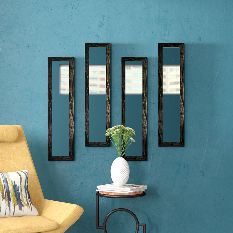 Ensemble de 4 panneaux de miroir modernes et contemporains Trujillo, H 27,5 po x l 13,5 po