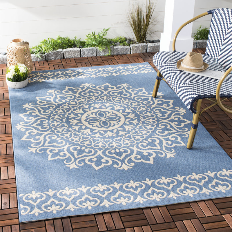 Ryleigh Performance Oriental Indoor/Outdoor Area Rug, Rectangle 9' x 12'