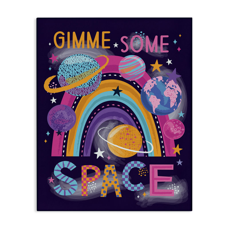 «Gimme Space Planets & Rainbow», art mural par Lisa Perry White, H 20 po x l 16 po