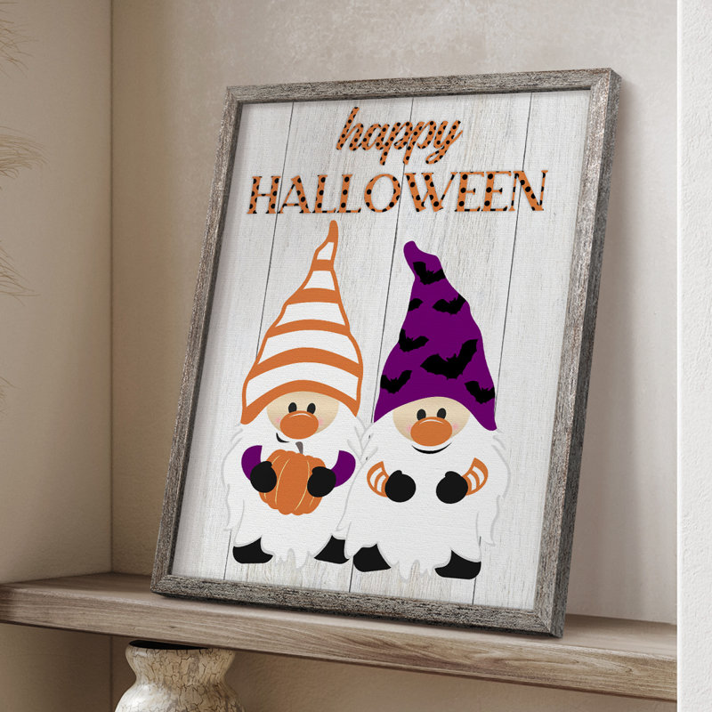 Halloween Gnomes Framed Print - Solid Wood