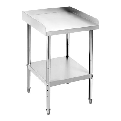 12x24x30 in Stainless Steel Equipment Grill Stand Table 400 LBS Capacity NSF Certified with Adjustable Legs 2 in Edge Baffle for Hotel Home Commercial Restaurant Kitchen