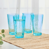 Blue Speckled Double Old Fashioned Plastic Glass, 13.5 Oz.