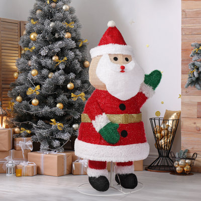 3.3ft Pop-up Santa Claus Christmas Decorations With 100 Warm White Leds