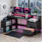 Balconera 65'' L Shaped Desk With Power Outlets, LED Lights & Monitor Stand-105529343