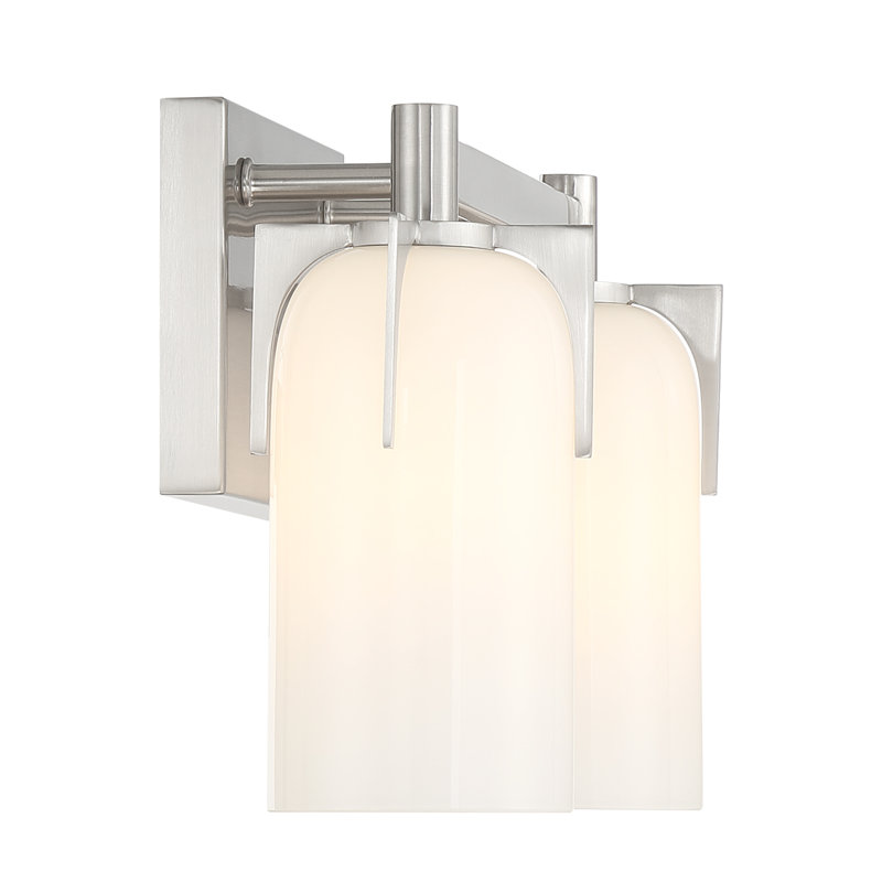 Irela 2-Light Vanity Light in Satin Nickel, Satin Nickel, 2 Lights, 8.5" H x 14.75" W x 14.75" D