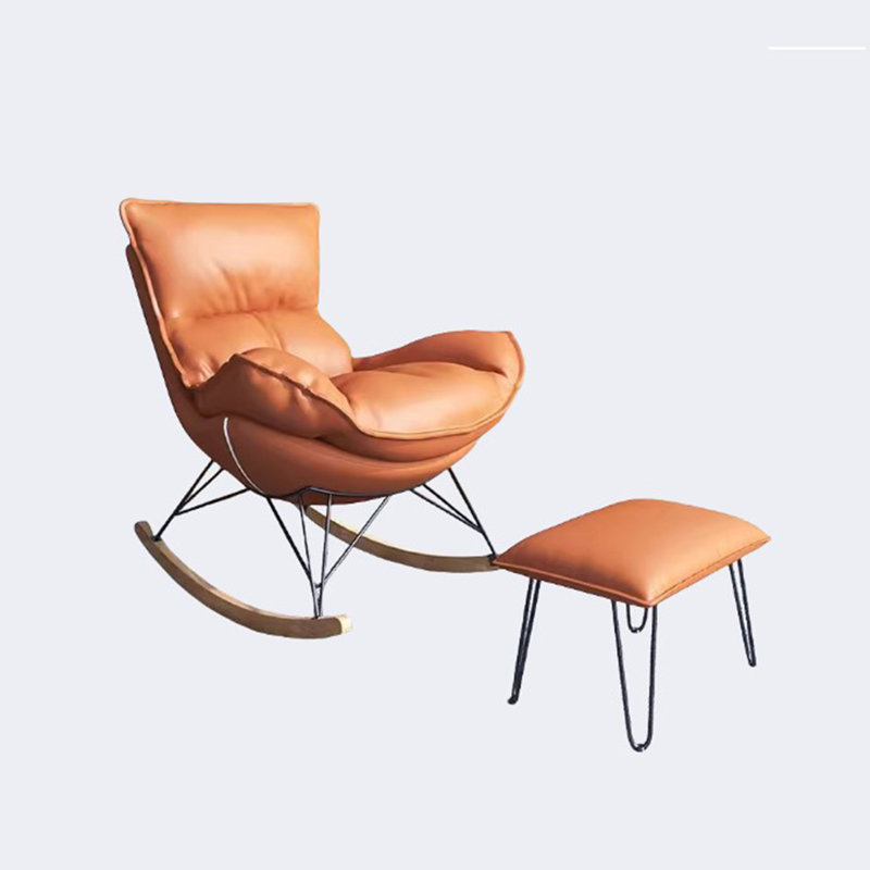 Chaise berçante légère et luxueuse, Orange