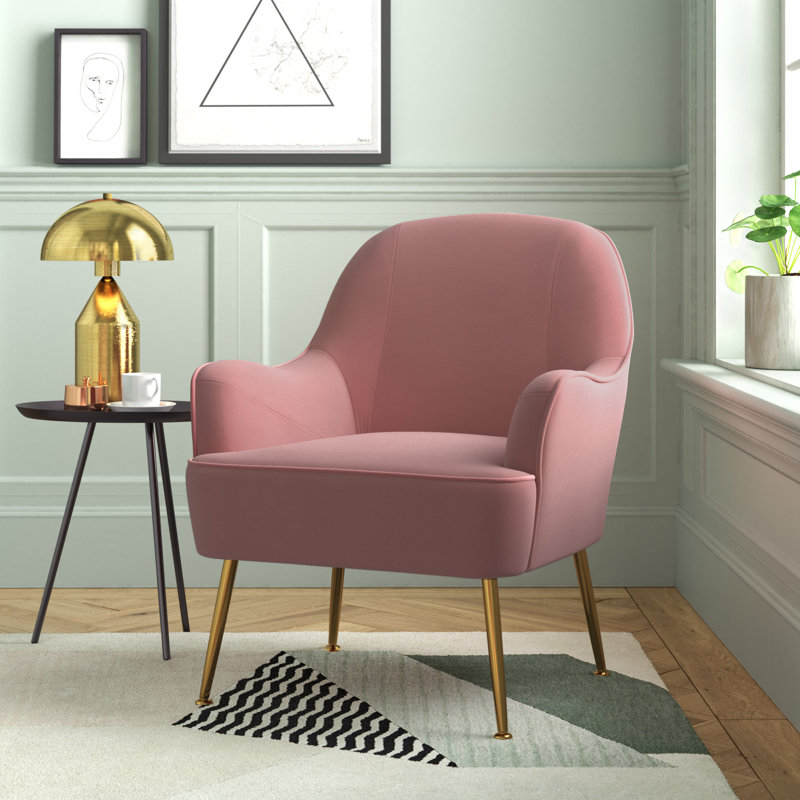 Ebenezer Velvet Armchair, Smoky Pink
