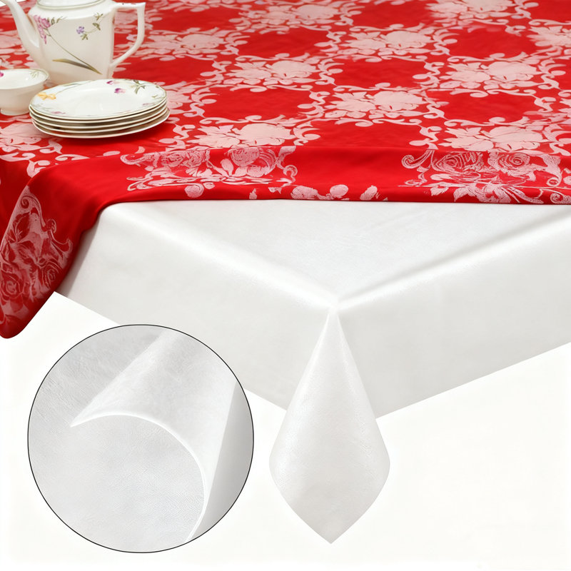 Protecteur de table réutilisable 90 x 54 pouces, nappe résistante à la chaleur avec envers en flanelle, housse de table imperméable pour protéger contre les éclaboussures