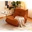 Chaise d'appoint luxueuse luxueuse en microfibre orange capitonnée-1214380924