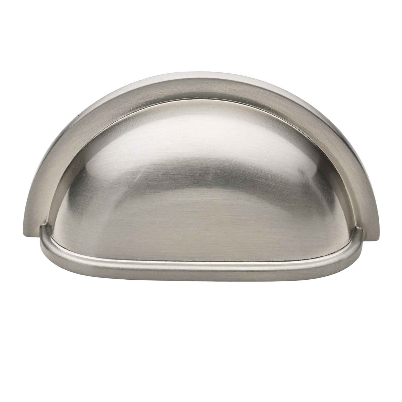 Classic 3" Cup Bin Cabinet Pull, Satin Nickel