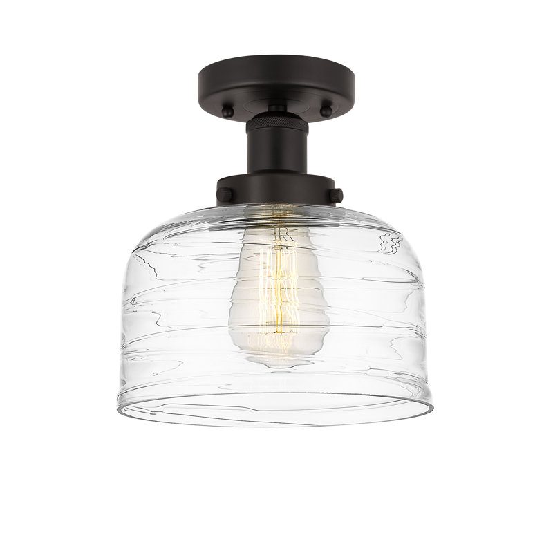 Coppell Glass Semi Flush Mount, Plated Smoke, Oil Rubbed Bronze