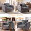 Fauteuil rembourré 43,7 po, fauteuil d'appoint moderne surdimensionné avec accoudoirs rembourrés pour la chambre à coucher du salon-1215859428