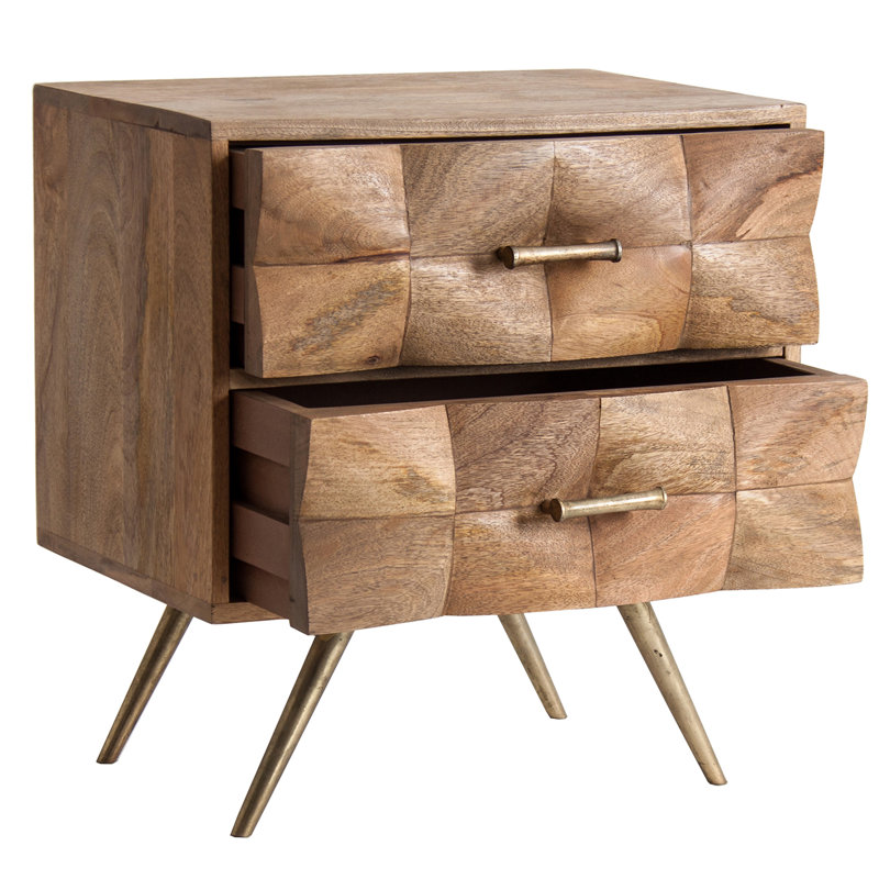 Kusel 55cm W Metal Bedside Table