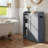 Storage Cabinet with Toilet Paper Holder and Brush Compartment, Sliding Doors, Adjustable Shelves-423614465