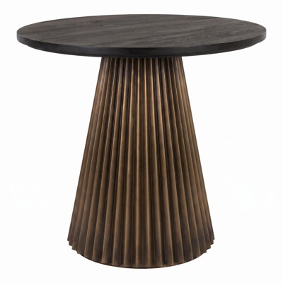 Elegant Black 30-Inch Round Dining Table with Compact Seating