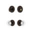 Grandeur Soleil Rosette Entry Set with Bordeaux Crystal Knob in Antique Pewter-1500940896-1500940897