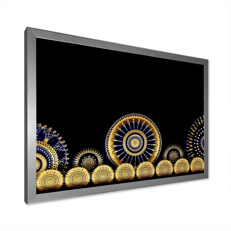 Futur géométrie de l'éveil de la conscience - reproduction sur toile, H 12 po x l 20 po x P 1 po, Cadre simple argenté