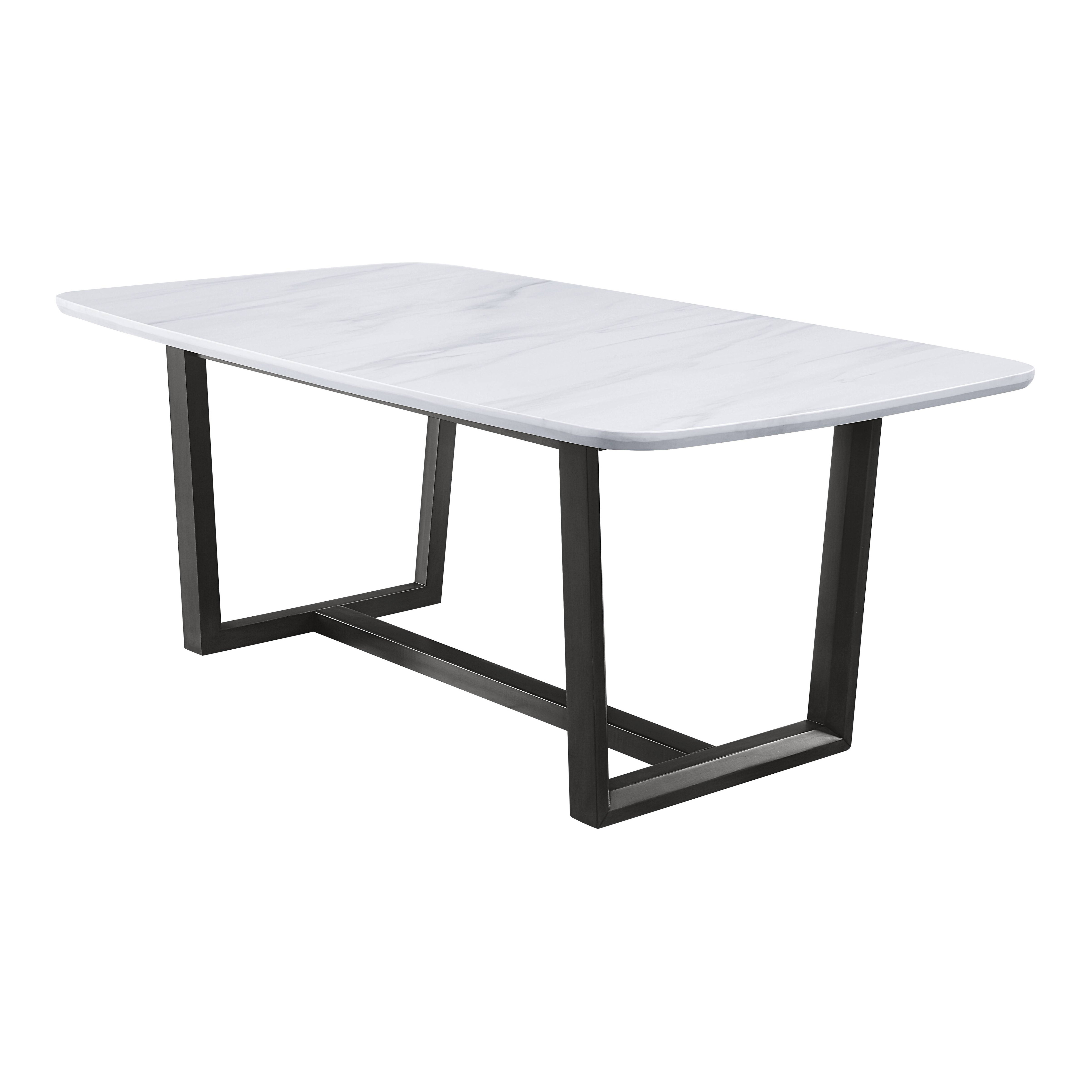 Ivy Bronx Dining Table w/Marble Top, Nature Marble Top Top & Weathered ...
