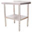 Table de travail en métal robuste 24 po x 30 po avec dosseret, contreventement triangulaire pour la stabilité dans le garage 35-1 / 2 poste de travail en acier inoxydable, tablette supérieure de 330 lb, tablette inférieure de 110 lb, buanderie durable