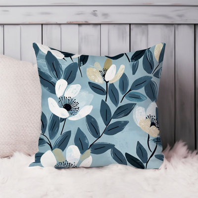 Botanical Dreams of Flowers II Modern Throw Pillow Cover