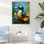 Moonlit Duck In Floral Elegance - Art mural animal canard