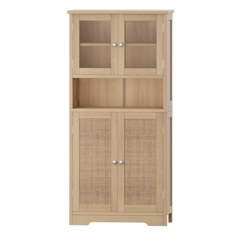 Armoire de rangement en rotin pour salle de bain