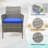 3-Piece Outdoor Bistro Set, PE Rattan Conversation Set with 2 Cushioned Chairs & Tempered Glass Table, All-Weather for Balcony/Patio-512608092-512608093