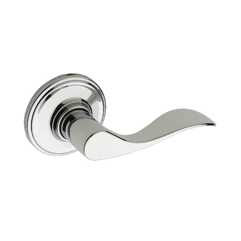 Fausse poignée de porte simple, Chrome inoxydable poli, Droite