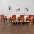 Mid-Century Upholstered Counter Bar Stool With Arms And Wooden Legs