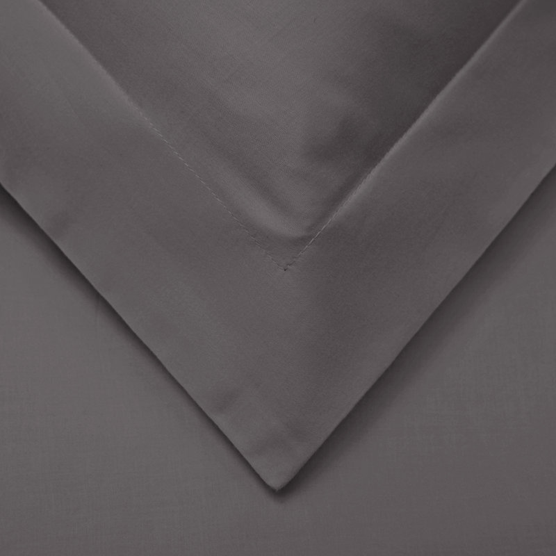 Cotton Blend Sateen Duvet Cover, Full/Queen Duvet Cover + 2 Standard Shams, Gray