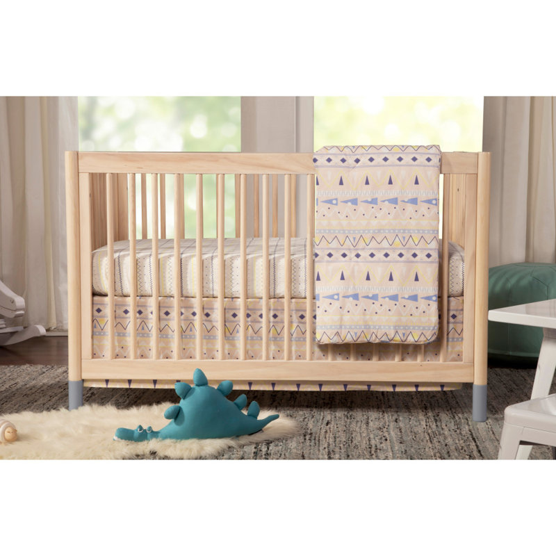 Gray Pine Nursery Crib and Dresser Feet Set