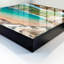 Key box, Opens to the left, 30x30x5, White, A beach with a boat among green hills, 